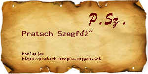 Pratsch Szegfű névjegykártya